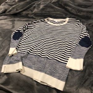 Downeast striped Sweater with elbow patches